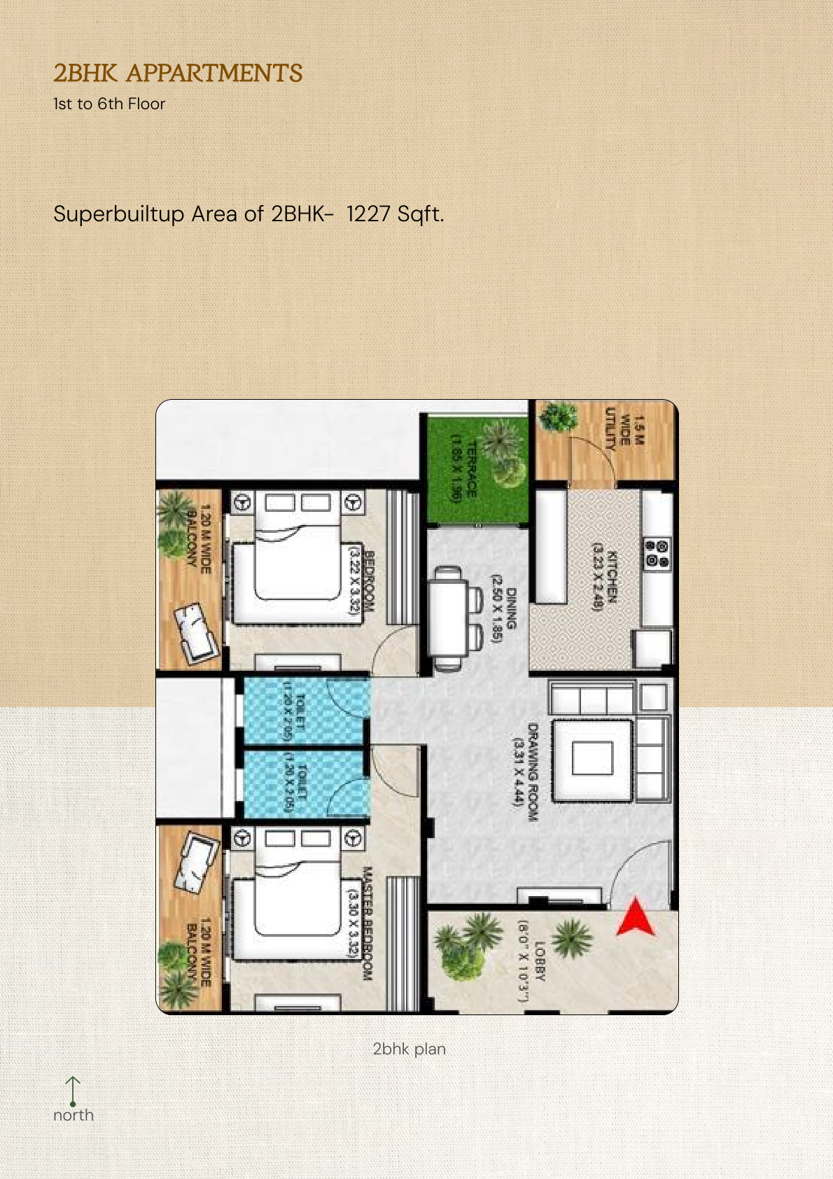 Mangalam Heights 2BHK Floor Plan